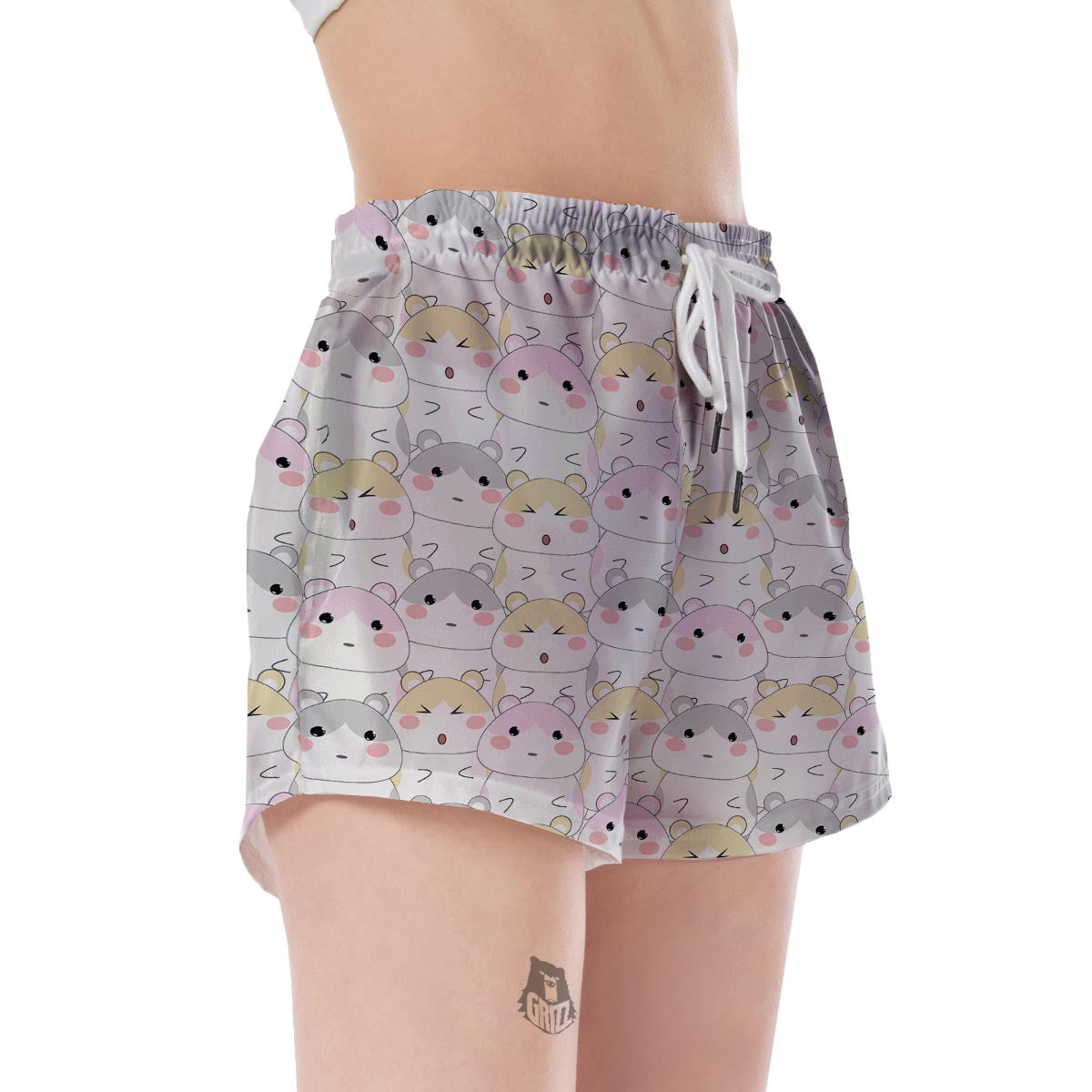 Cute Hamster Pattern Print Women's Shorts-grizzshop