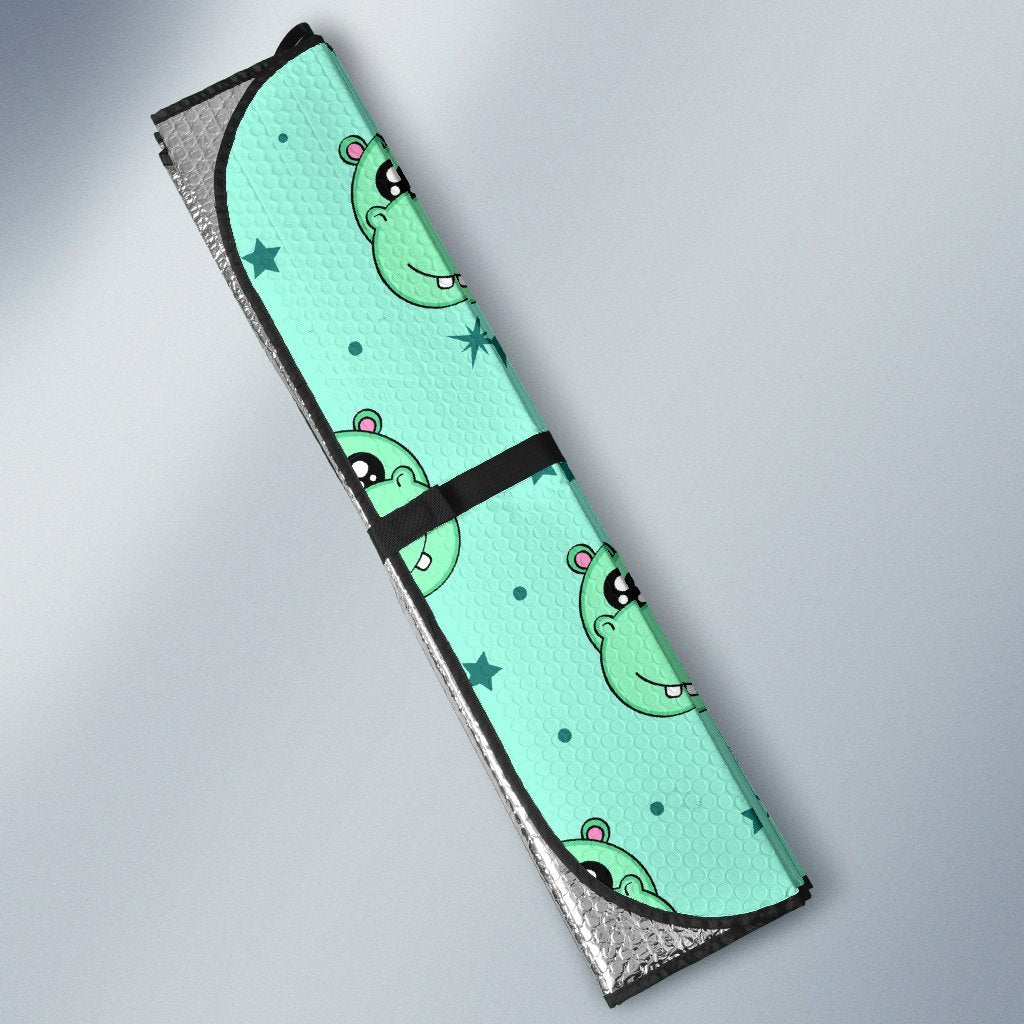 Cute Hippo Pattern Print Car Sun Shade-grizzshop