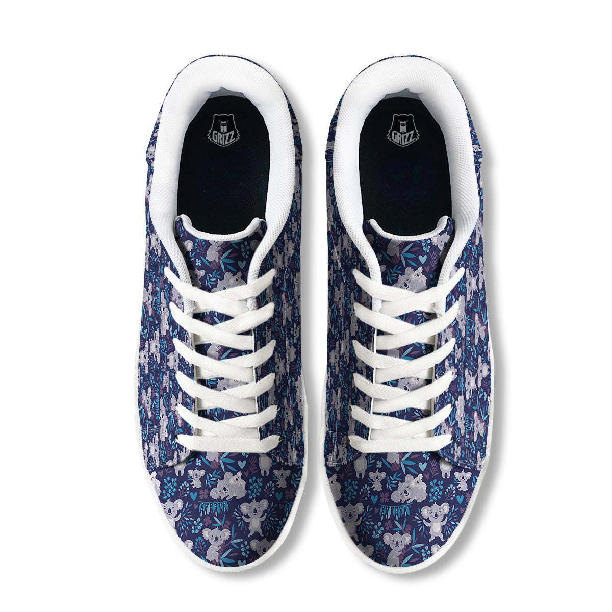 Cute Koala Print Pattern White Low Top Sneakers-grizzshop