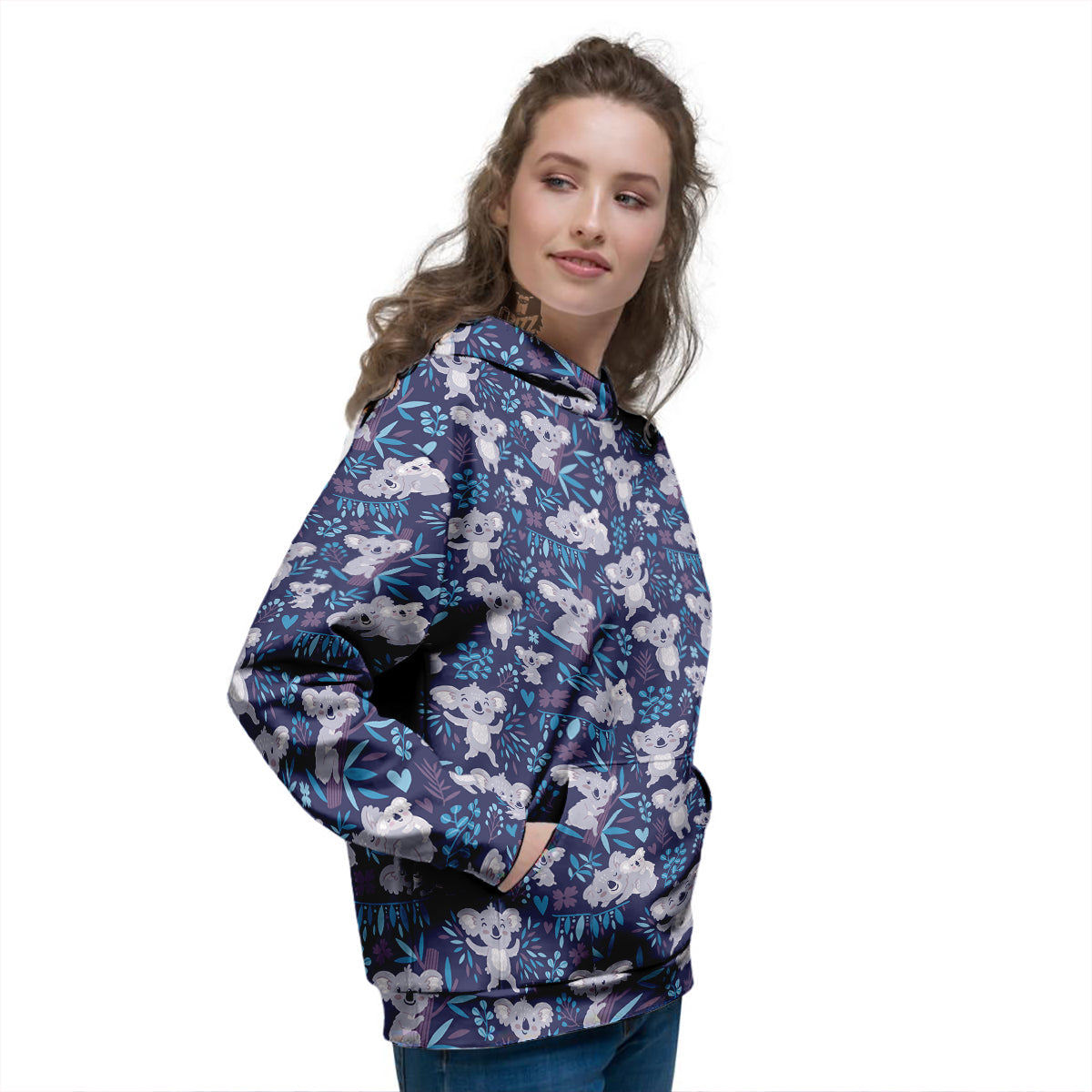 Cute Koala Print Pattern Women's Hoodie-grizzshop