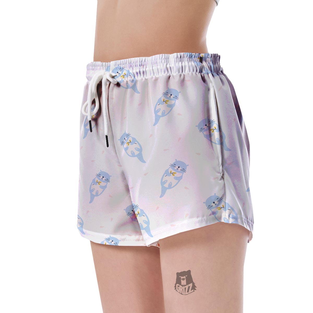 Cute Otter Pattern Print Women's Shorts-grizzshop