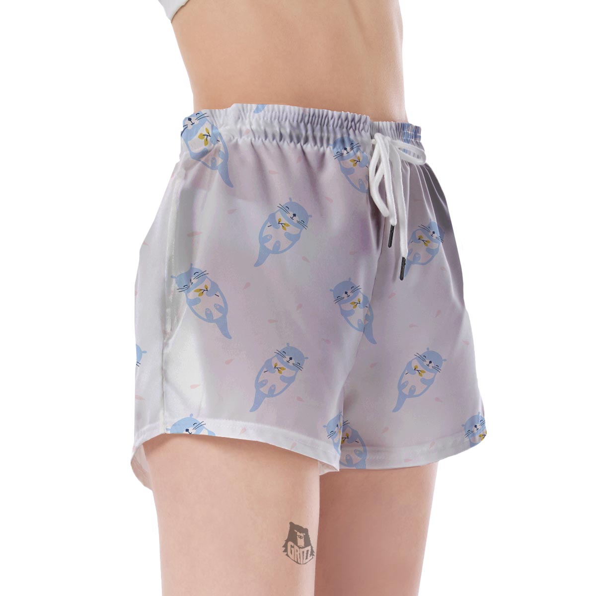 Cute Otter Pattern Print Women's Shorts-grizzshop