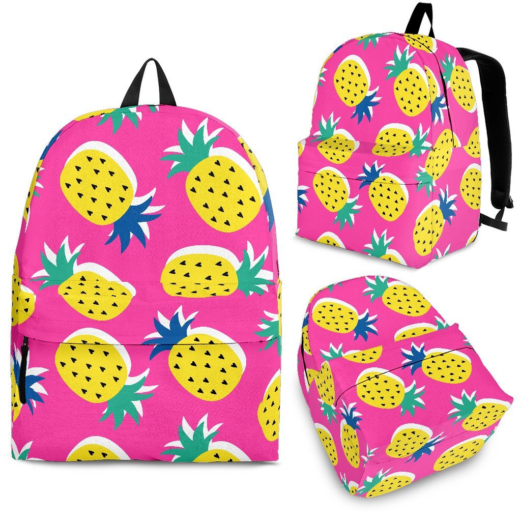 Cute Pineapple Pink Pattern Backpack-grizzshop