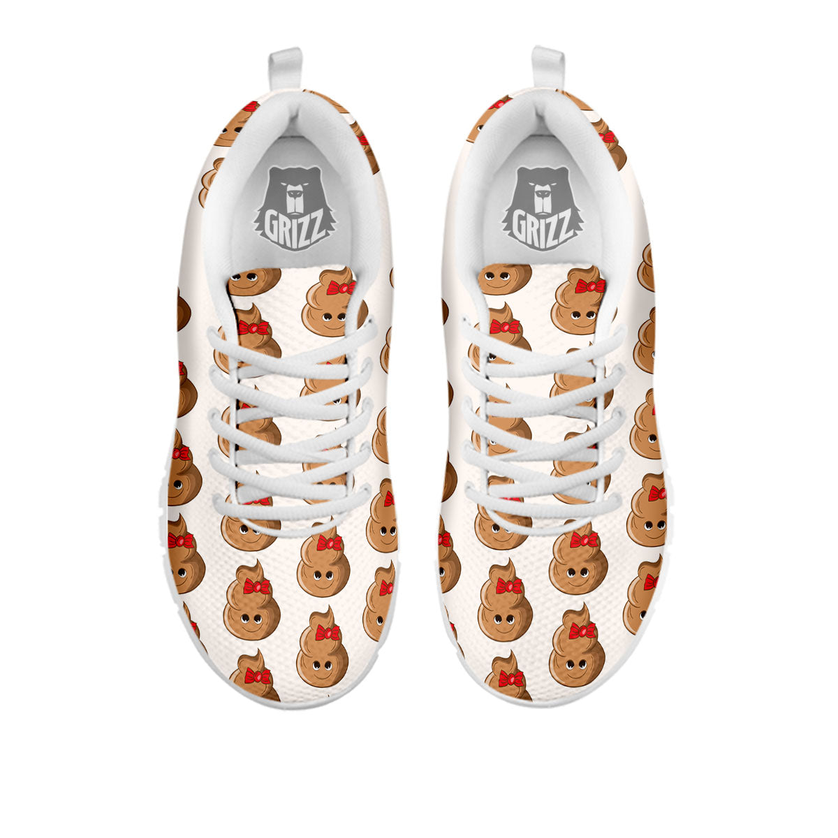 Cute Poop Print Pattern White Sneaker-grizzshop