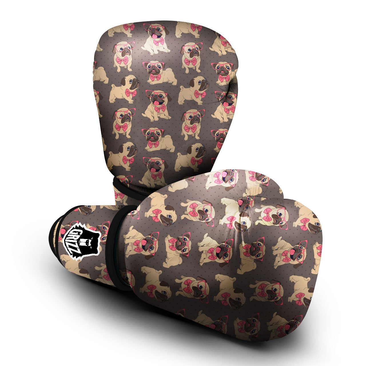 Cute Pug Print Pattern Boxing Gloves-grizzshop