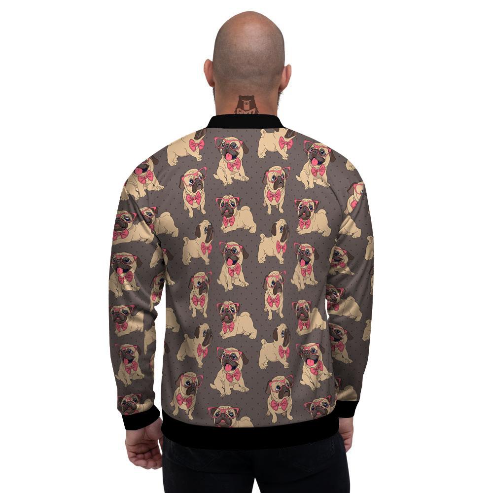 Cute Pug Print Pattern Men's Bomber Jacket-grizzshop