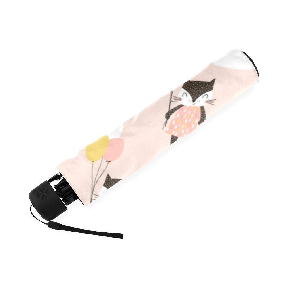 Cute Raccoon Hot Air Balloon Pattern Print Foldable Umbrella-grizzshop