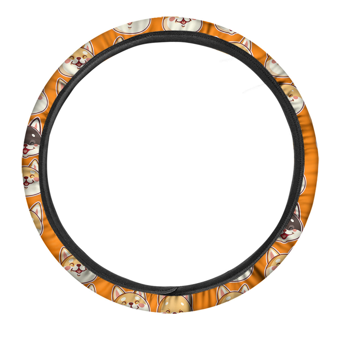 Cute Siberian And Cute Shiba Print Pattern Car Steering Wheel Cover-grizzshop