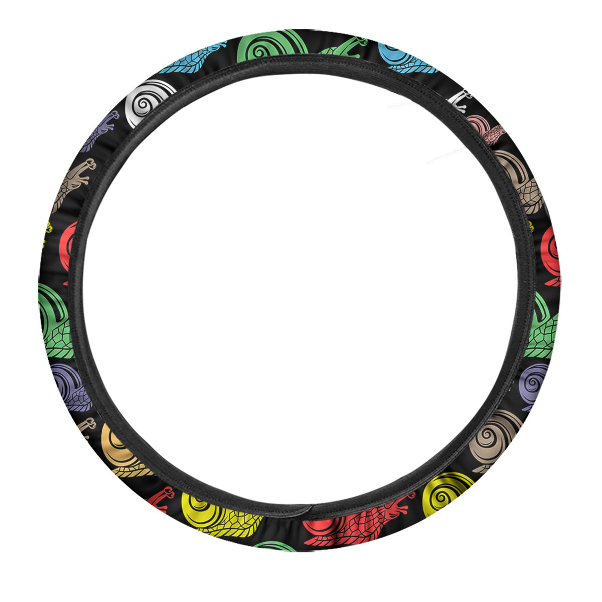 Cute Snails Colorful Print Pattern Car Steering Wheel Cover-grizzshop