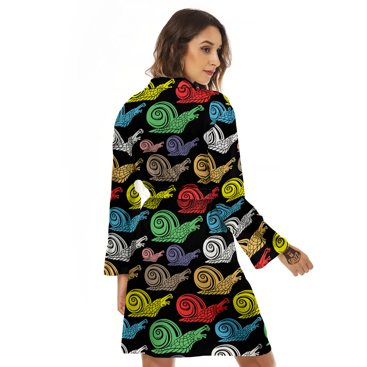 Cute Snails Colorful Print Pattern Women's Robe-grizzshop