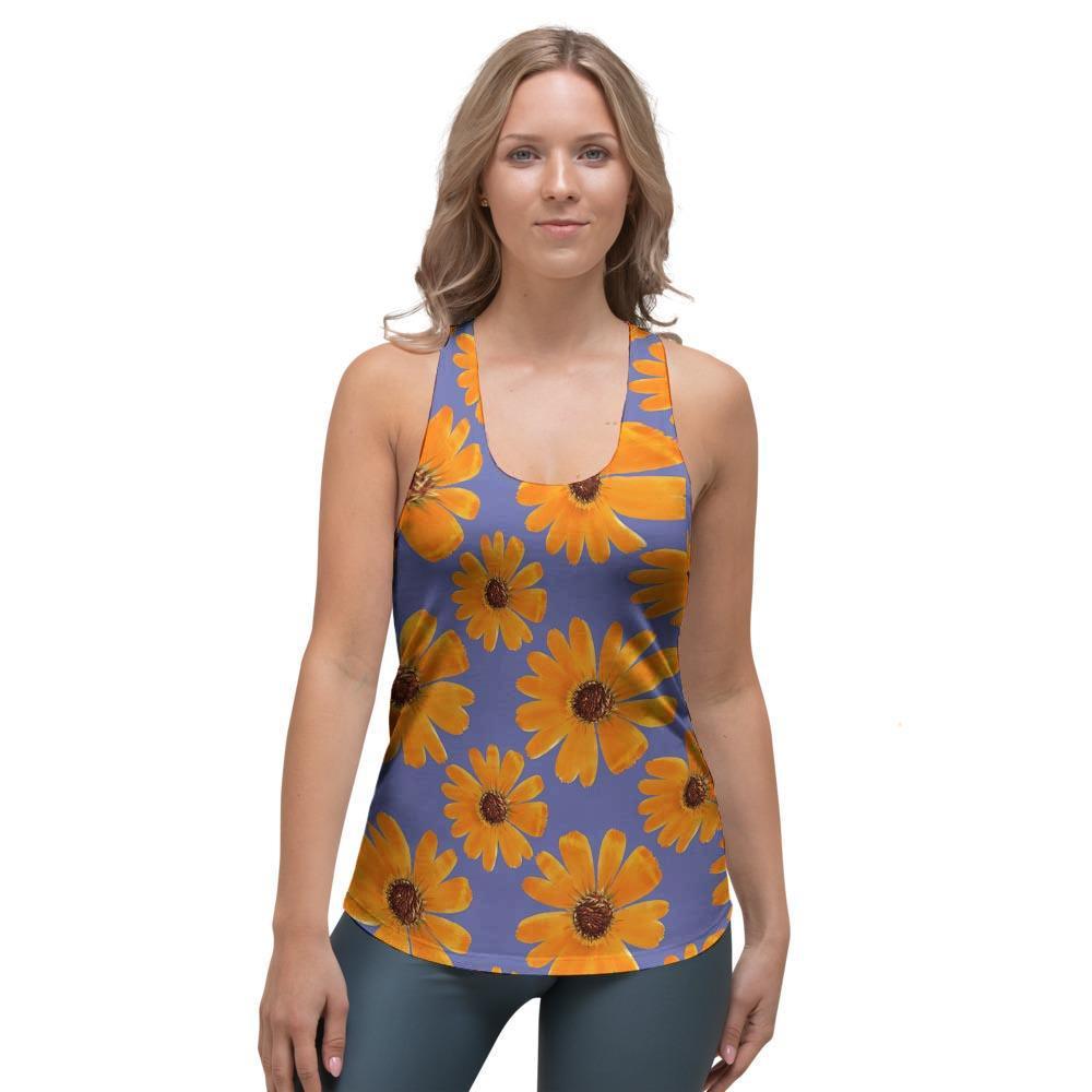 Cute Sunflower Women's Racerback Tank Top-grizzshop