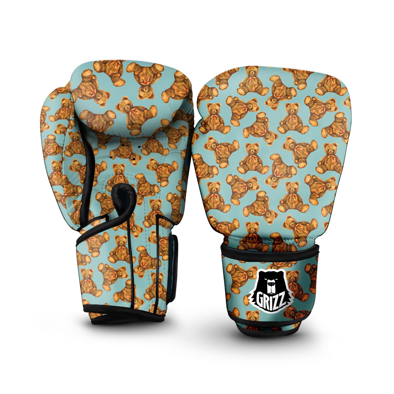 Cute Teddy Bear Print Pattern Boxing Gloves-grizzshop
