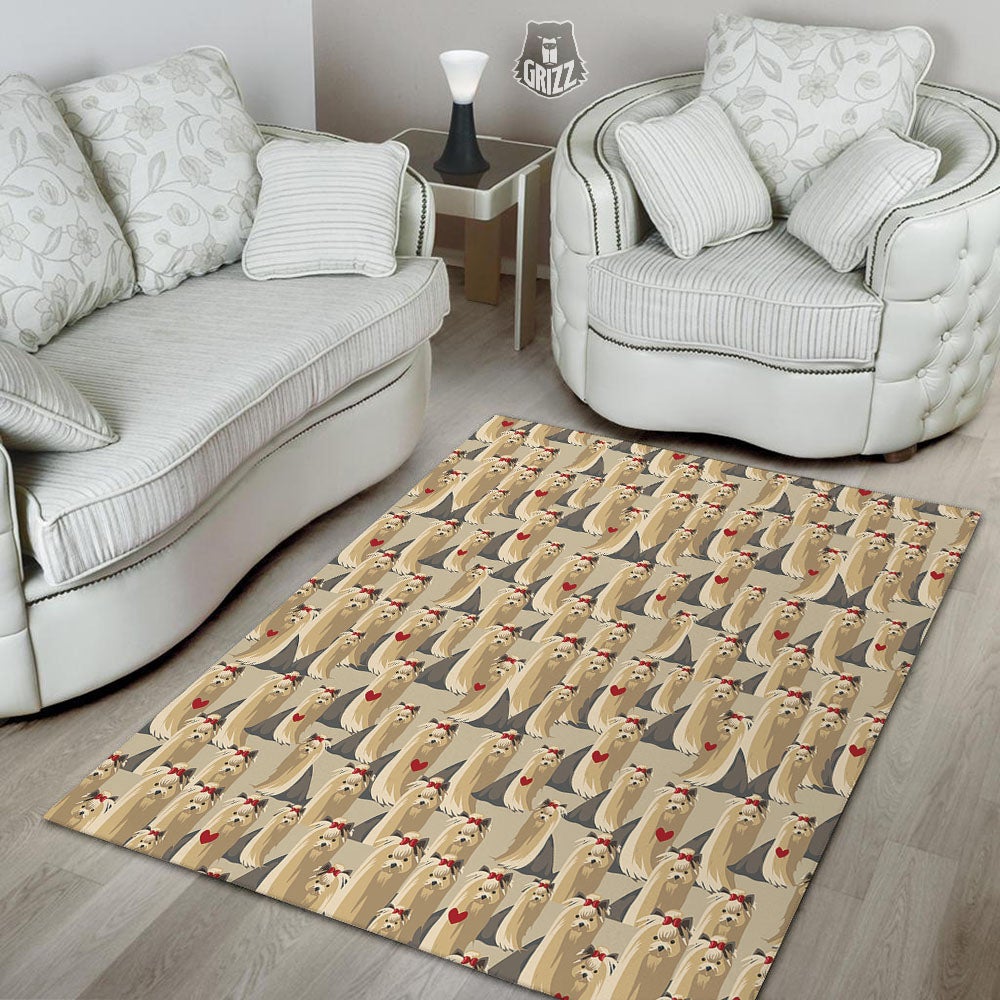 Cute Yorkshire Terrier Print Pattern Floor Mat-grizzshop