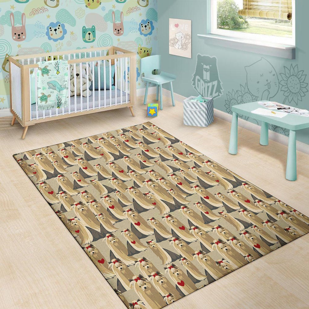 Cute Yorkshire Terrier Print Pattern Floor Mat-grizzshop