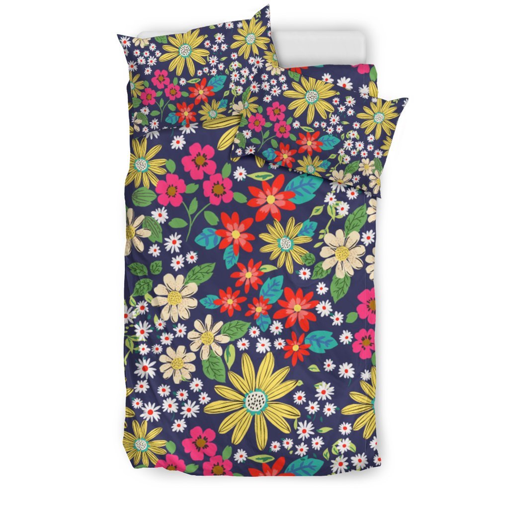 Cute Colorful Daisy Pattern Print Duvet Cover Bedding Set-grizzshop