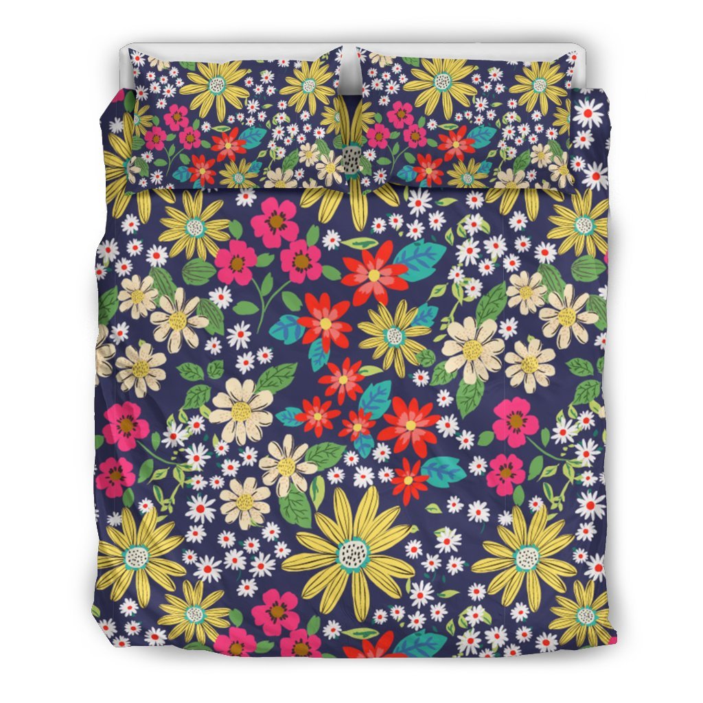 Cute Colorful Daisy Pattern Print Duvet Cover Bedding Set-grizzshop