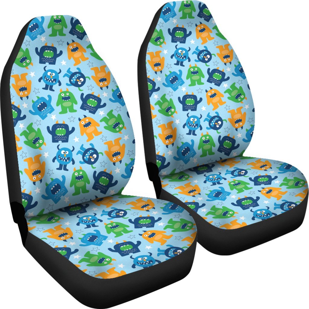 Cute Monster Print Pattern Universal Fit Car Seat Cover-grizzshop