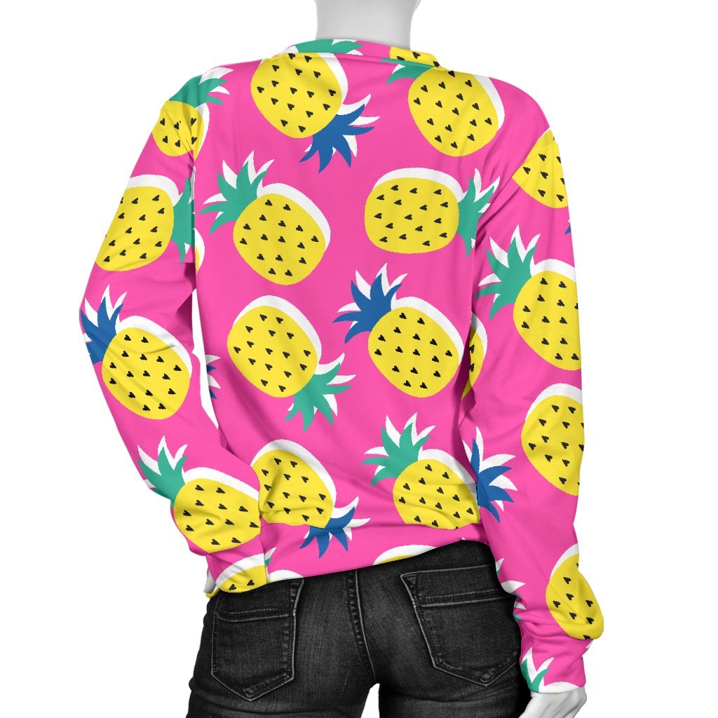 Cute Pink Pineapple Print Sweatshirt-grizzshop