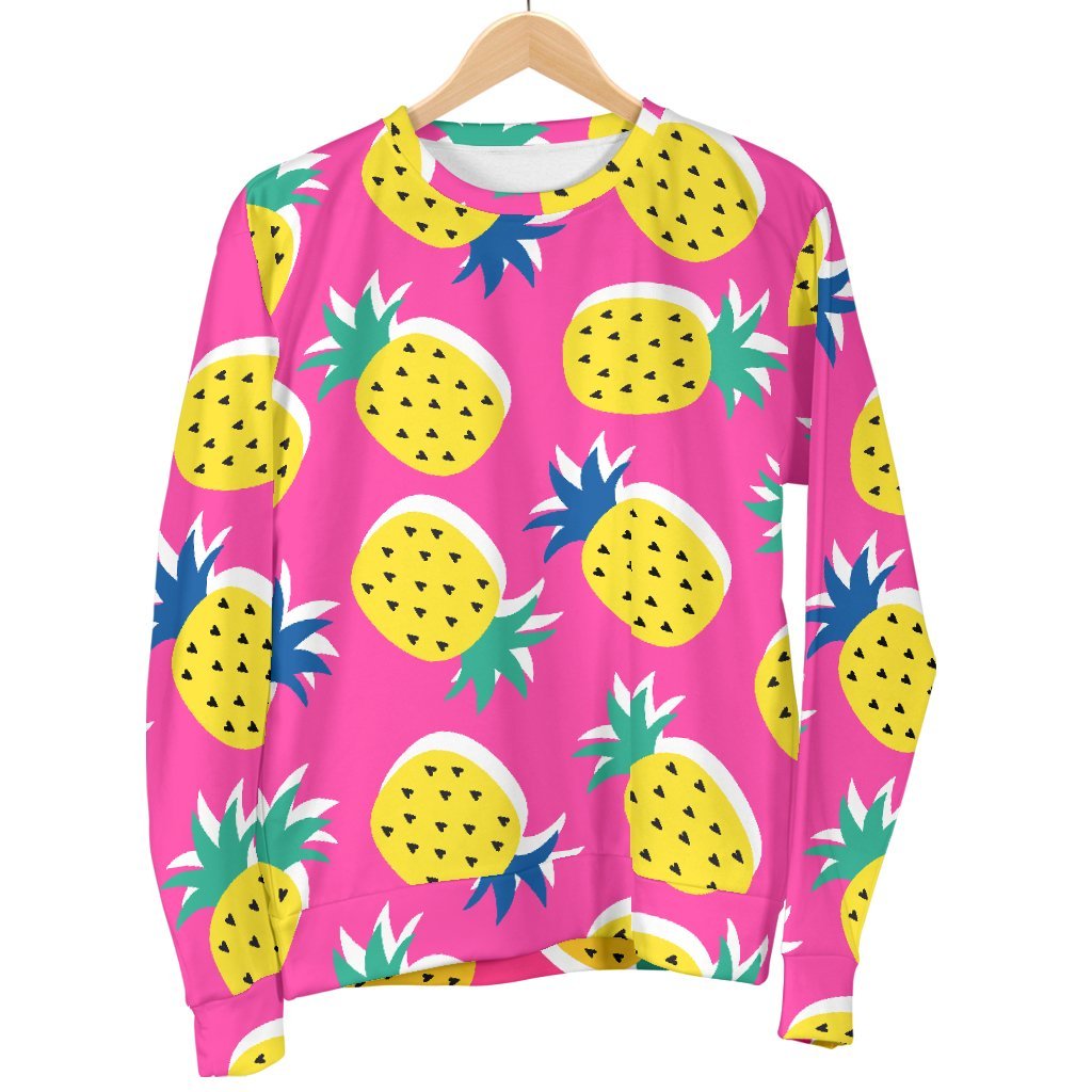 Cute Pink Pineapple Print Sweatshirt-grizzshop