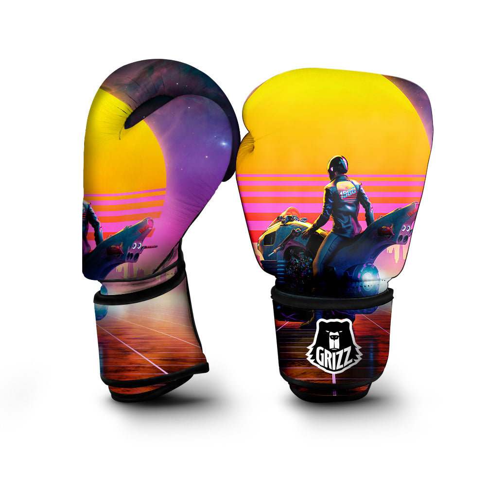 Cyberpunk Biker Print Boxing Gloves-grizzshop