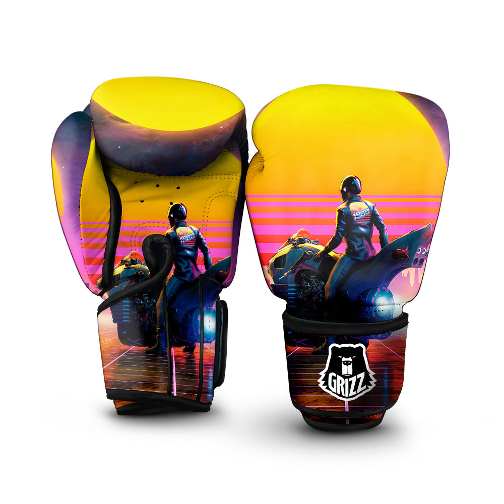 Cyberpunk Biker Print Boxing Gloves-grizzshop