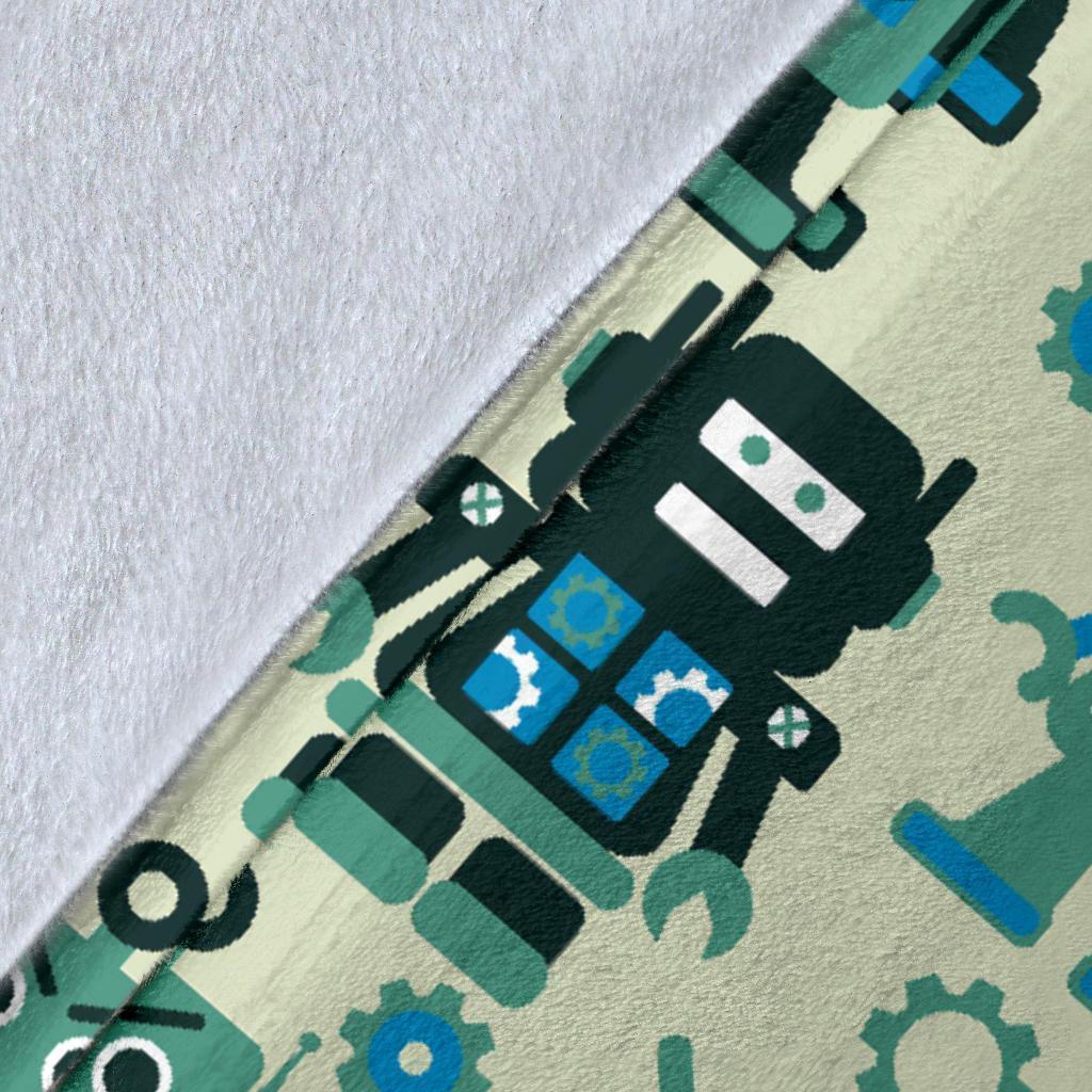 Cyborg Robot Pattern Print Blanket-grizzshop