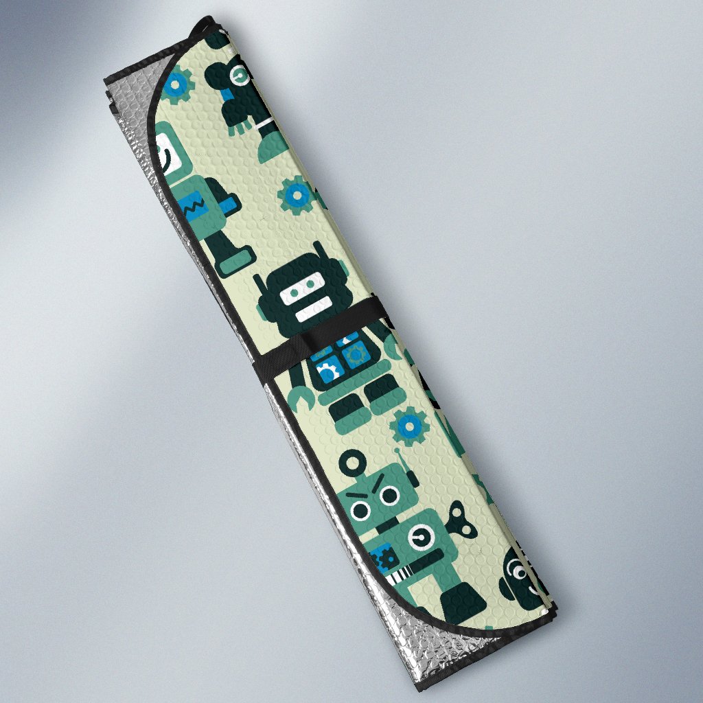 Cyborg Robot Pattern Print Car Sun Shade-grizzshop