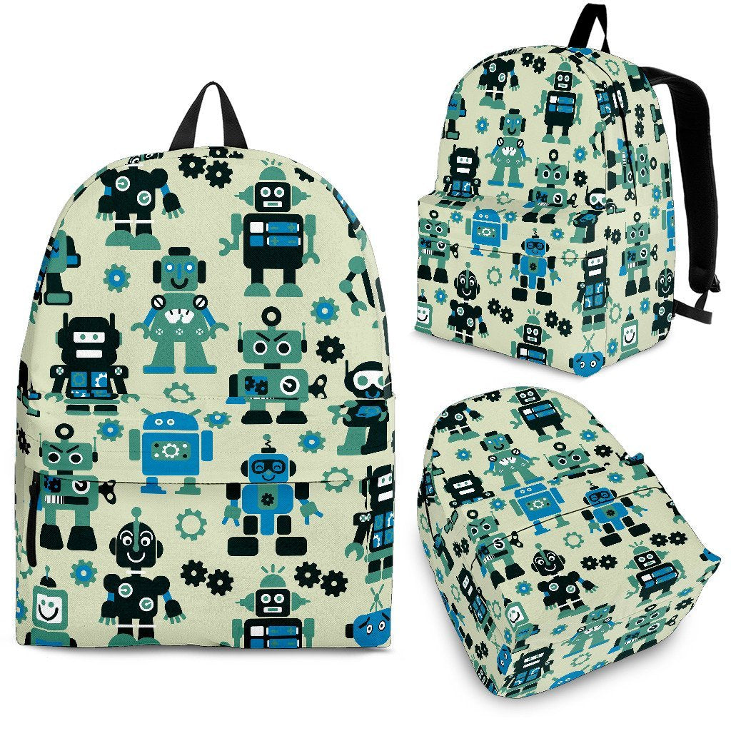 Cyborg Robot Pattern Print Premium Backpack-grizzshop