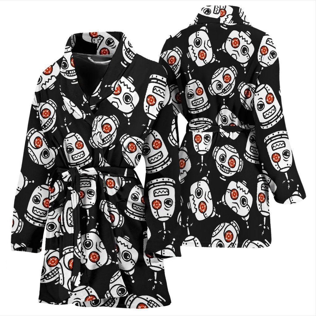 Cyborg Robot Print Pattern Pattern Print Women Long Robe-grizzshop