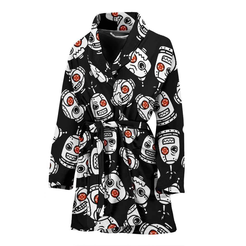 Cyborg Robot Print Pattern Pattern Print Women Long Robe-grizzshop