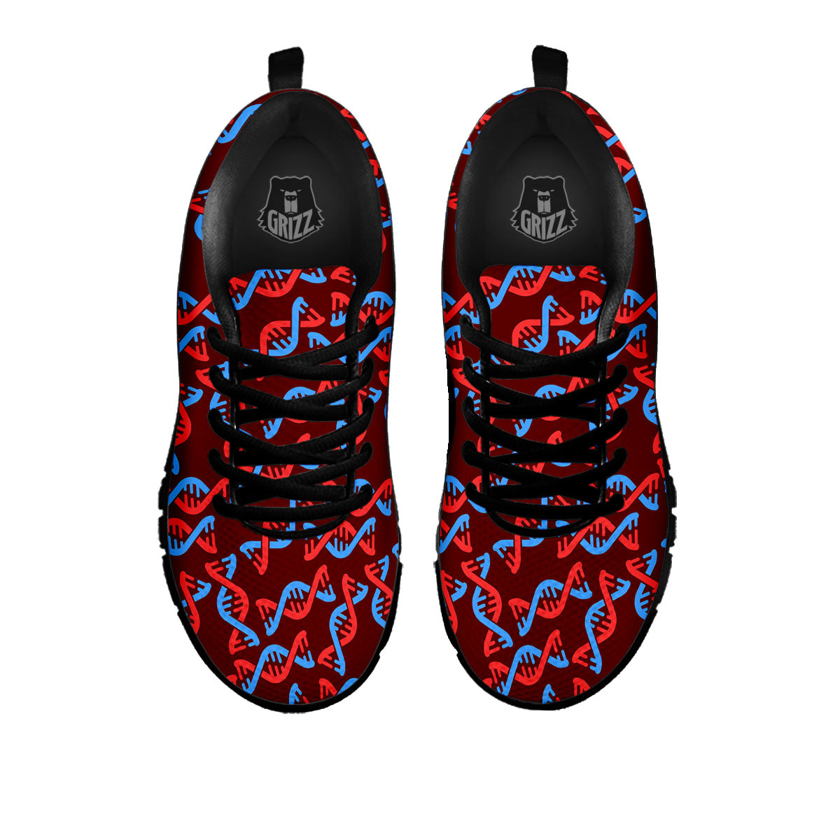 DNA Helix Print Pattern Black Sneaker-grizzshop