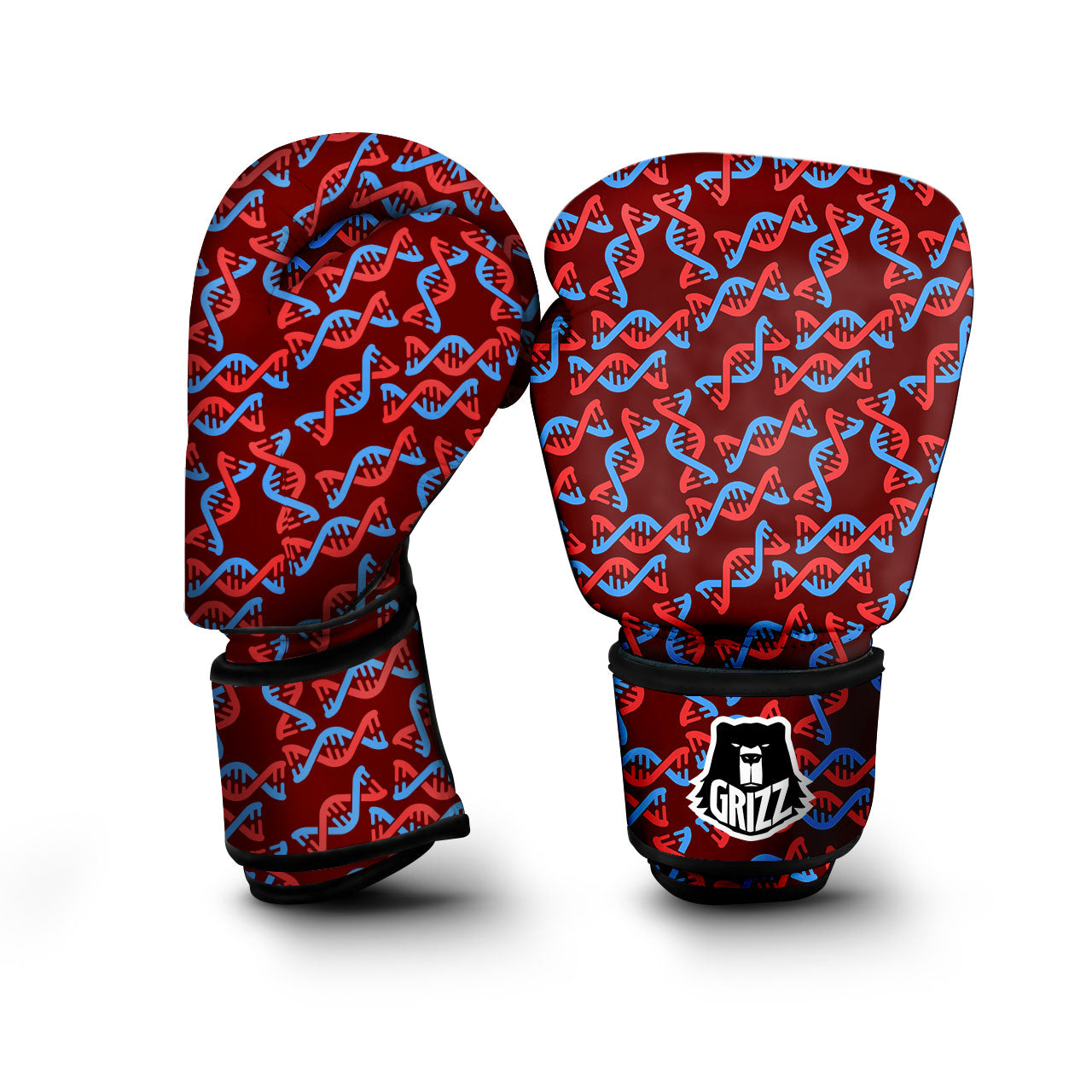 DNA Helix Print Pattern Boxing Gloves-grizzshop