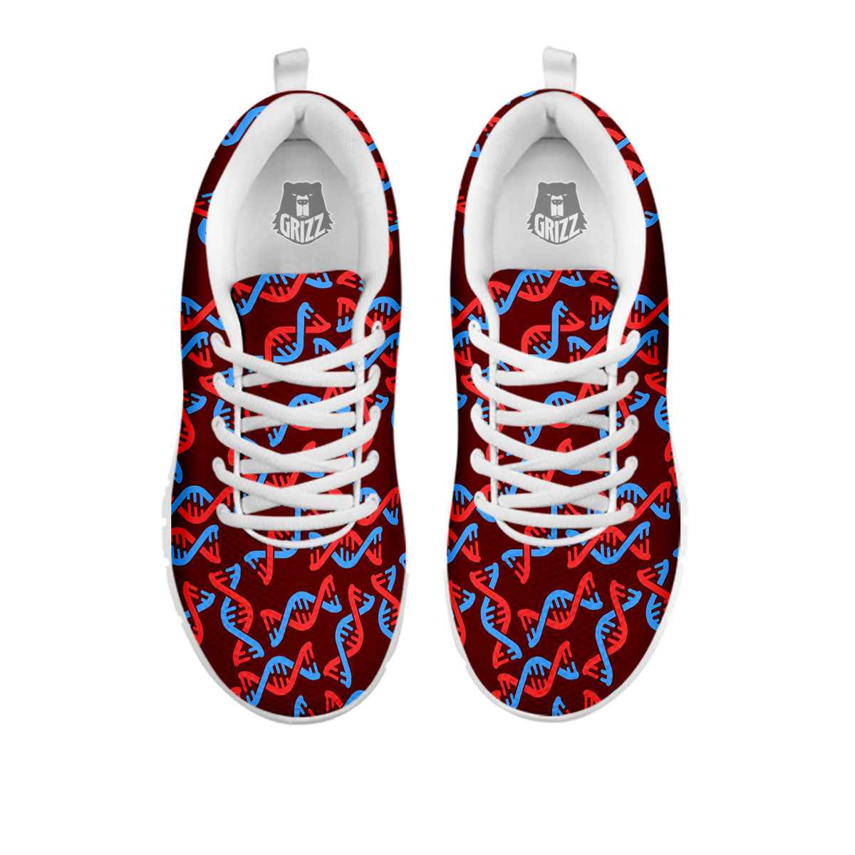 DNA Helix Print Pattern White Sneaker-grizzshop