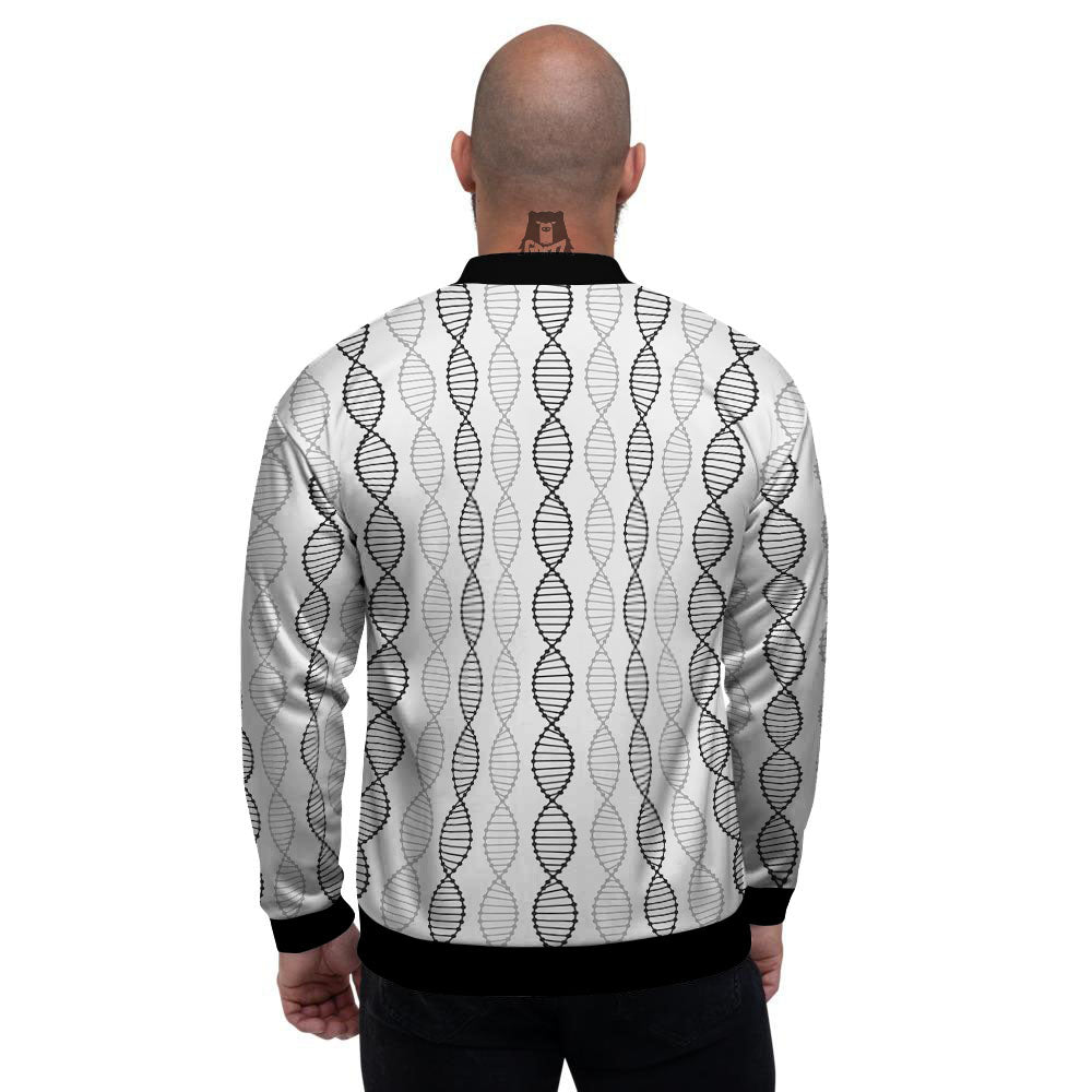 DNA Strands Print Pattern Men's Bomber Jacket-grizzshop