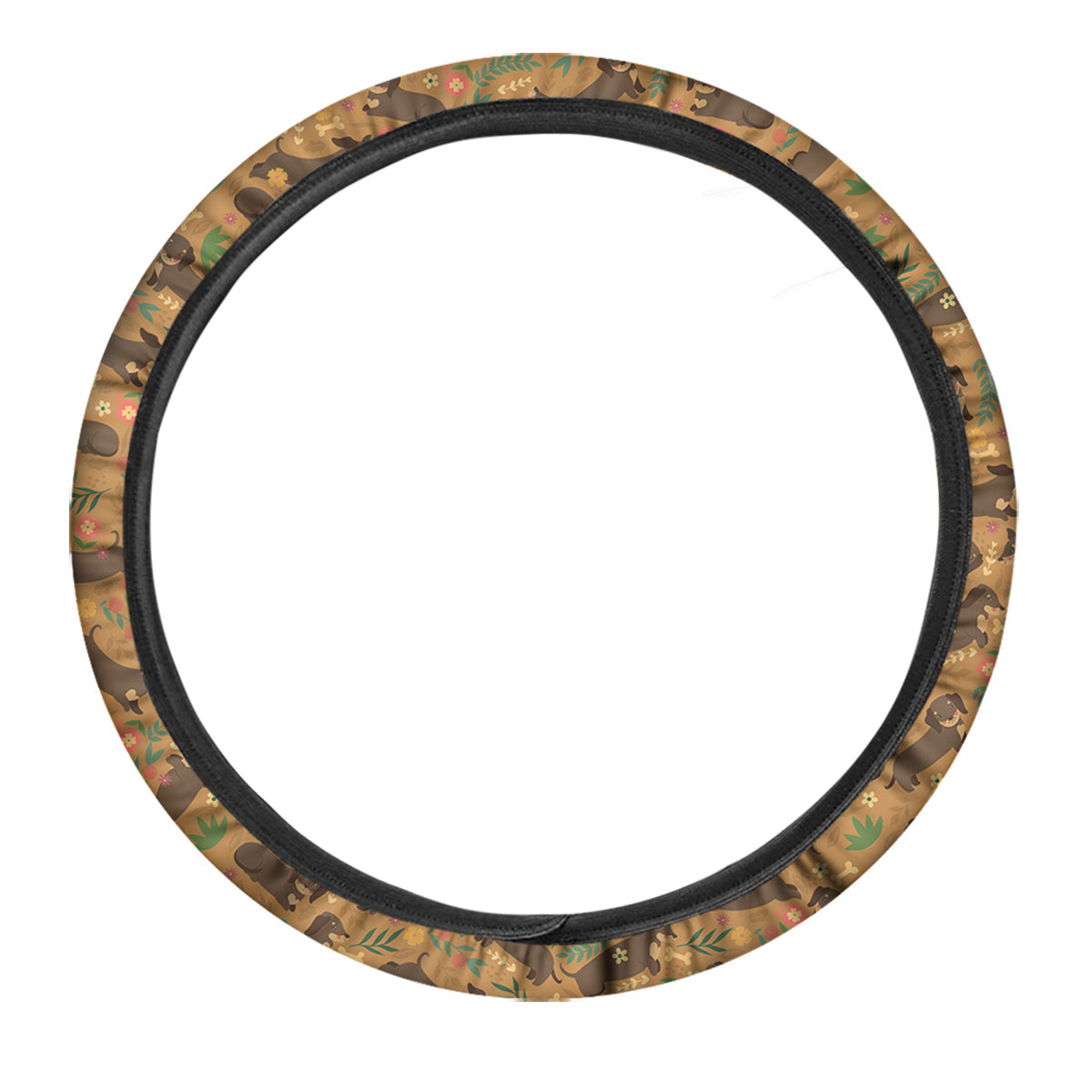 Dachshund Cute Print Pattern Car Steering Wheel Cover-grizzshop