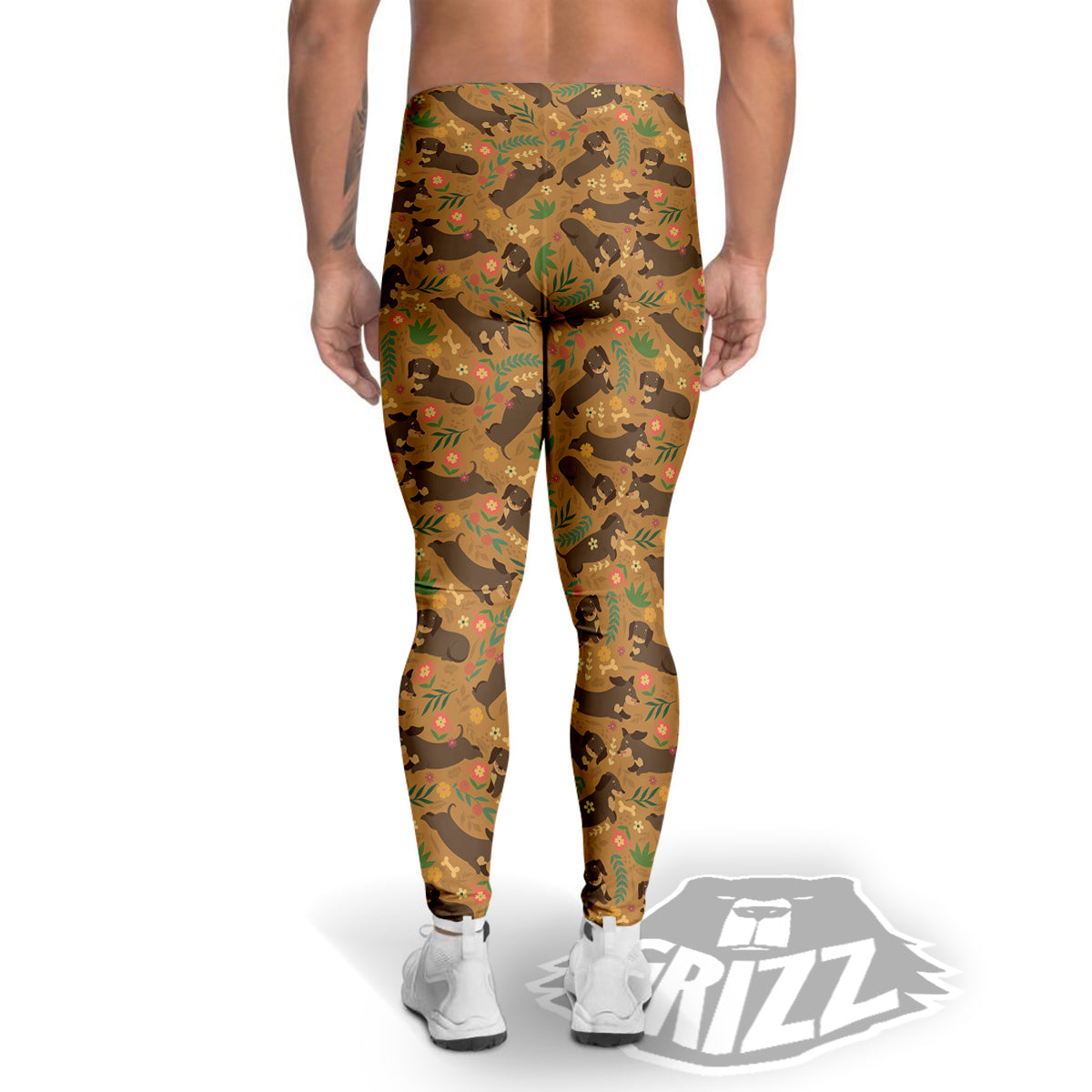 Dachshund Cute Print Pattern Men's Leggings-grizzshop