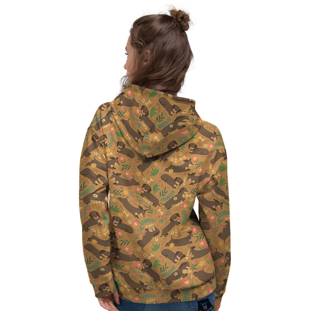 Dachshund Cute Print Pattern Women's Hoodie-grizzshop