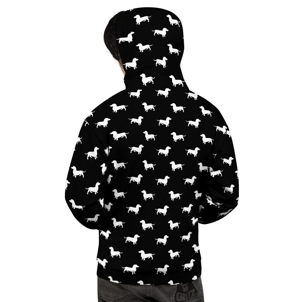Dachshund White And Black Print Pattern Men's Hoodie-grizzshop