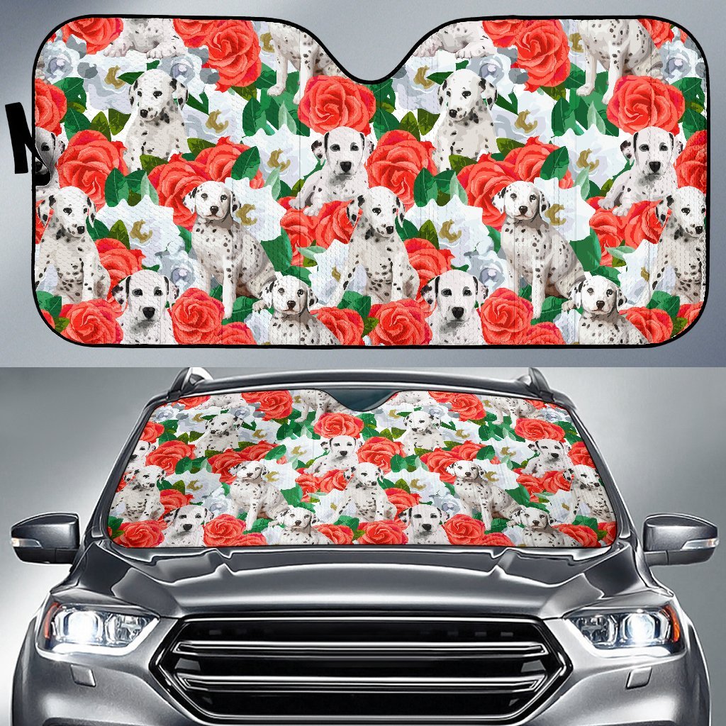 Dalmatian Dog Puppy Pattern Print Car Sun Shade-grizzshop