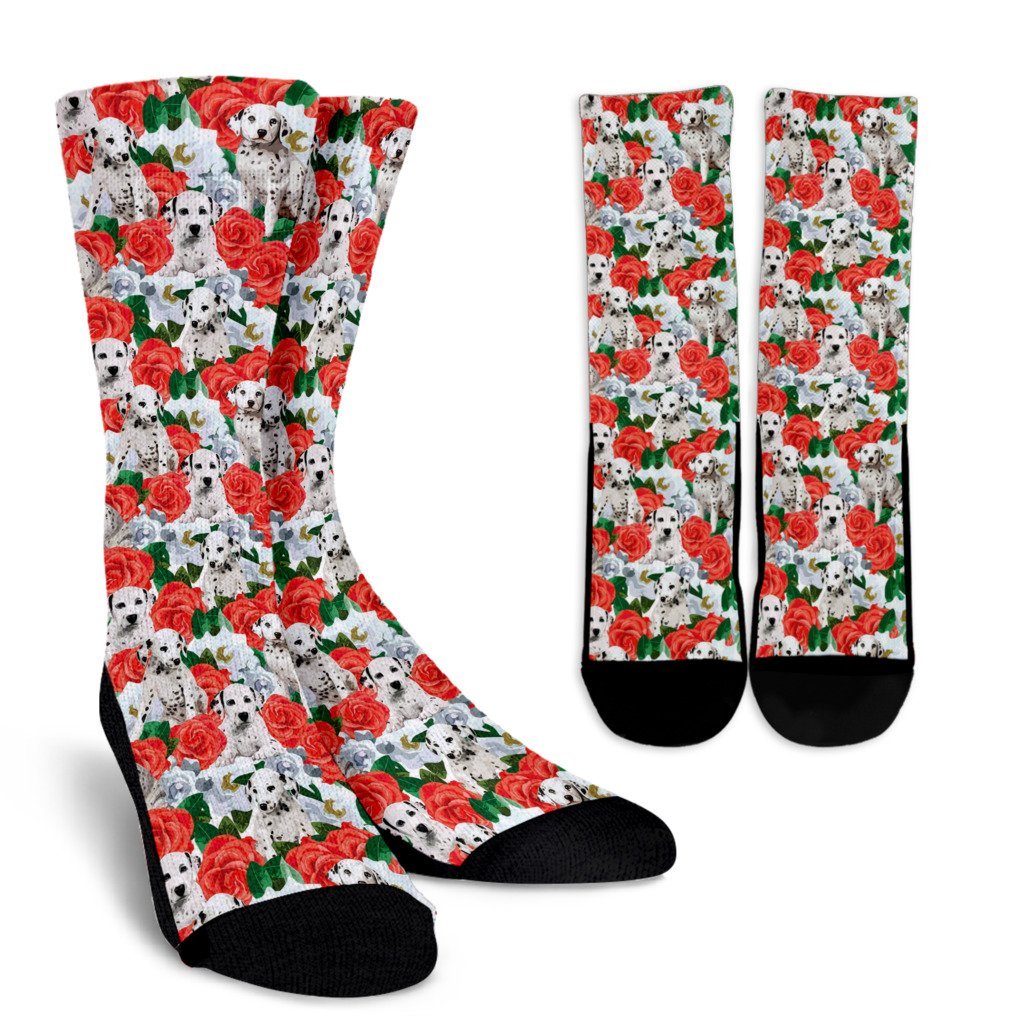 Dalmatian Dog Puppy Pattern Print Unisex Crew Socks-grizzshop