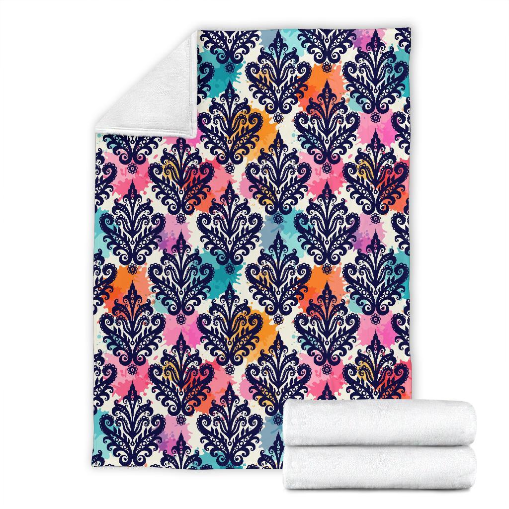 Damask Colorful Pattern Print Blanket-grizzshop