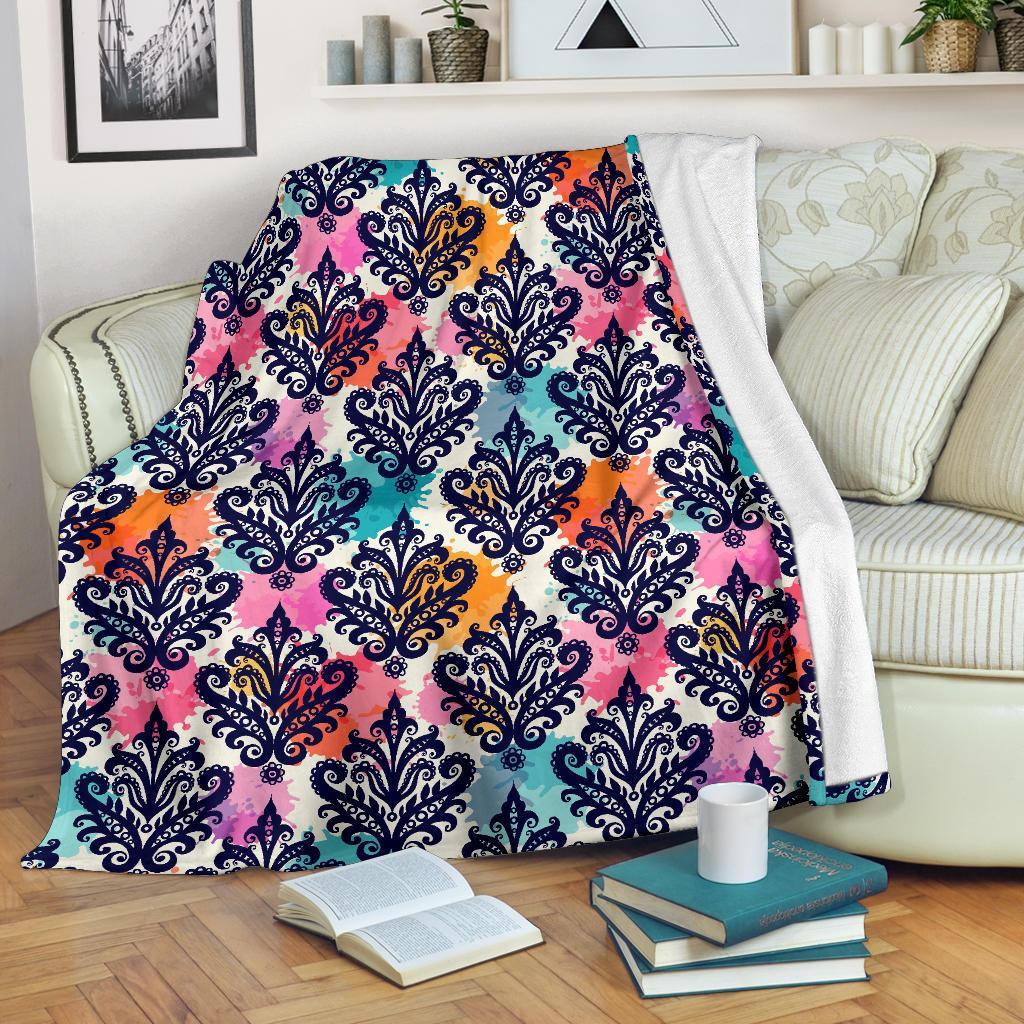 Damask Colorful Pattern Print Blanket-grizzshop