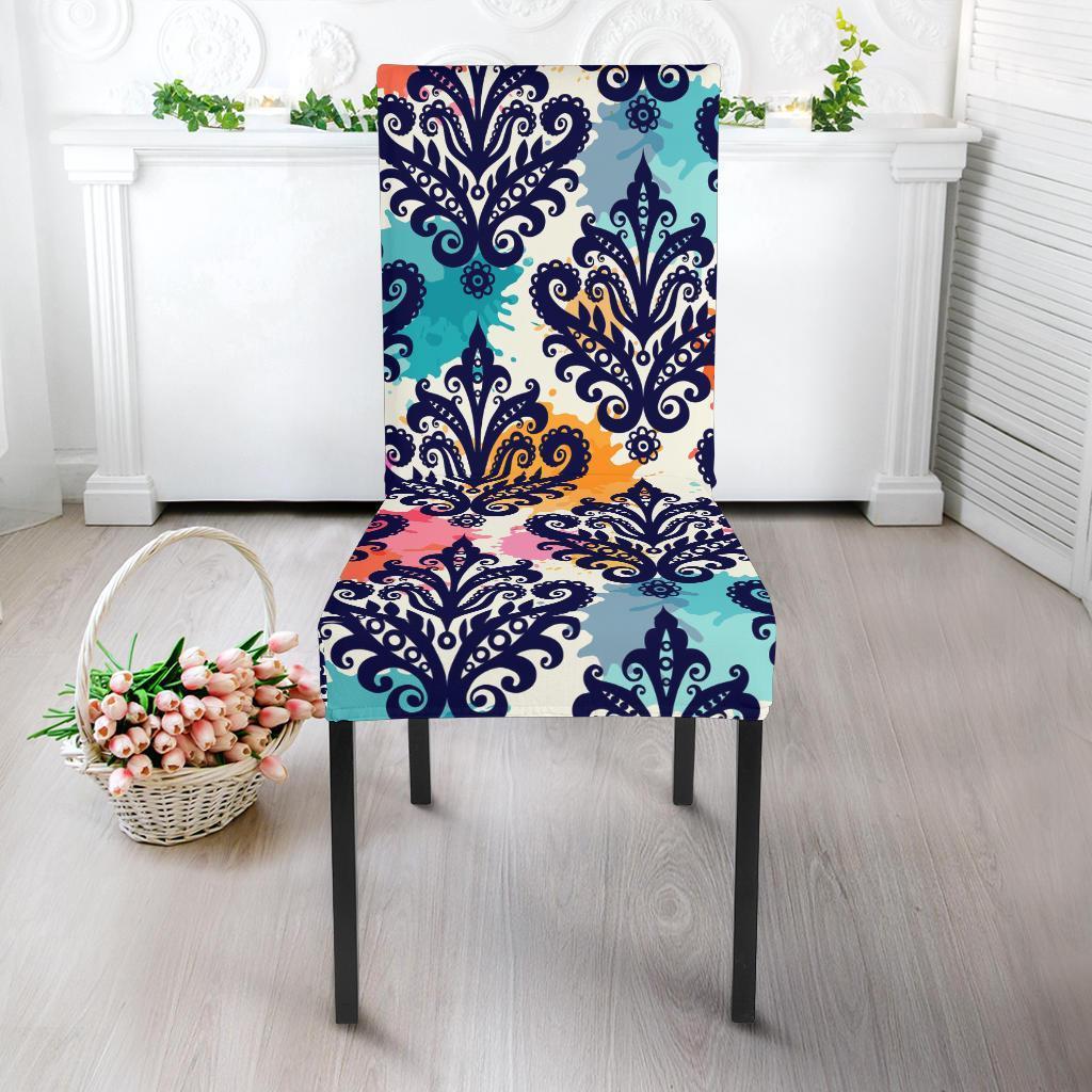 Damask Colorful Pattern Print Chair Cover-grizzshop