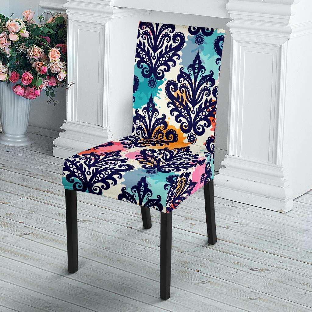Damask Colorful Pattern Print Chair Cover-grizzshop