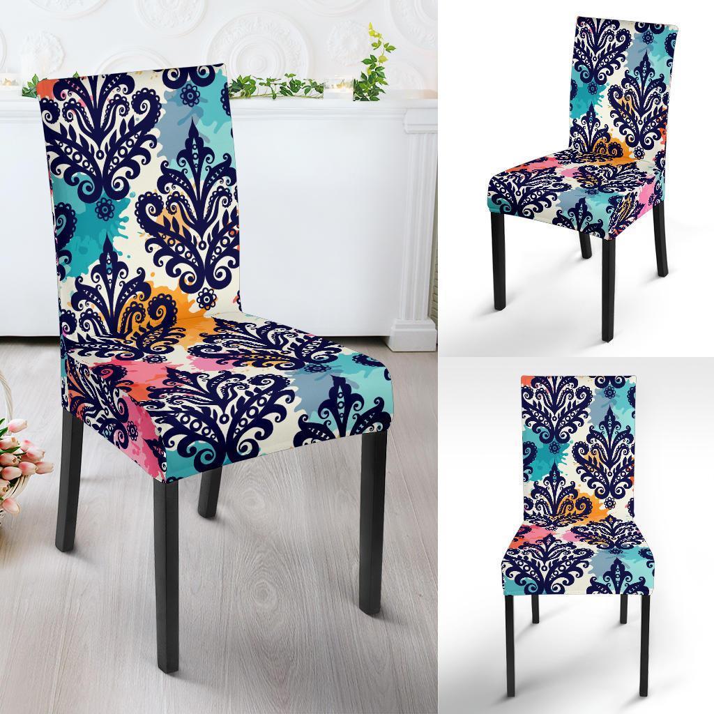 Damask Colorful Pattern Print Chair Cover-grizzshop