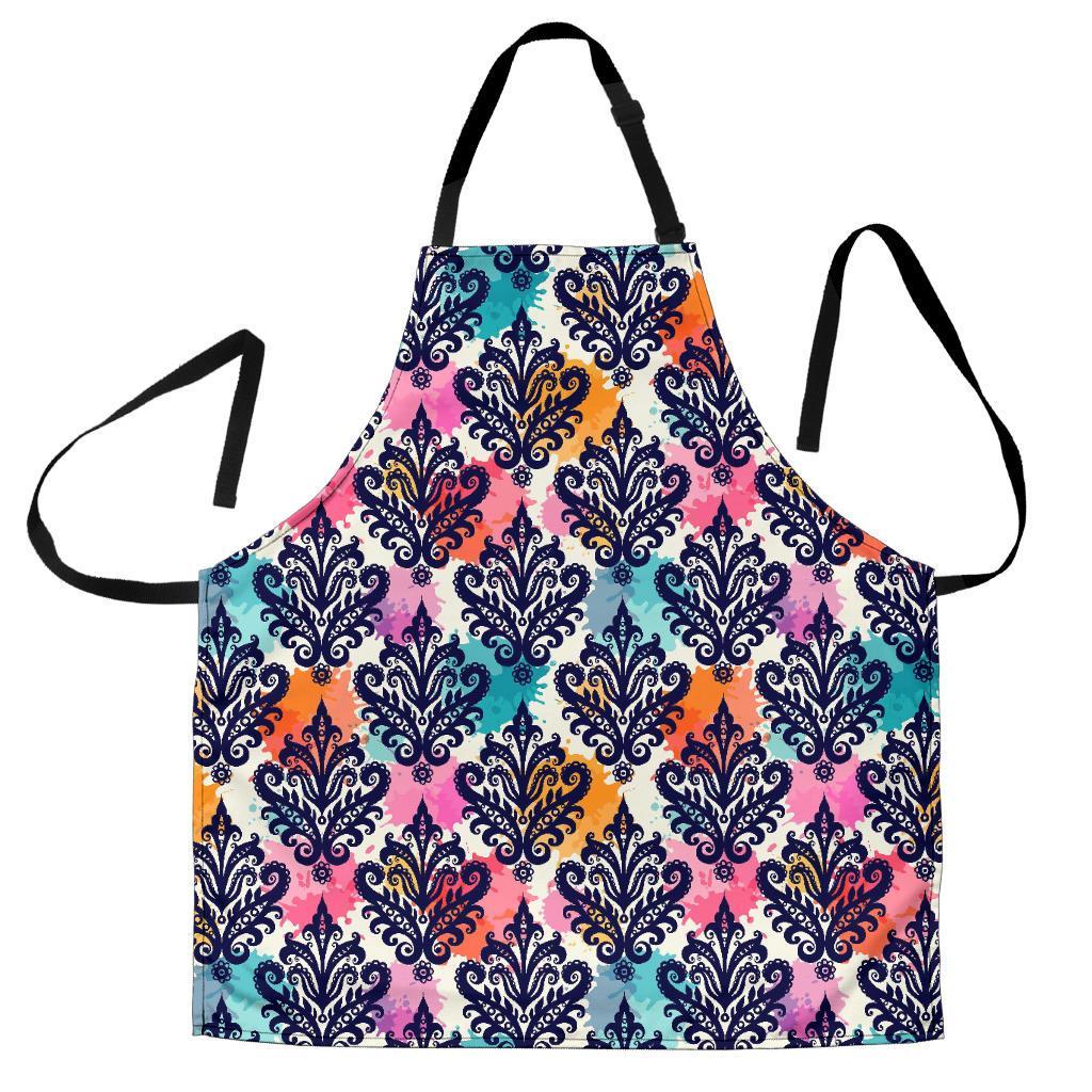 Damask Colorful Pattern Print Men's Apron-grizzshop