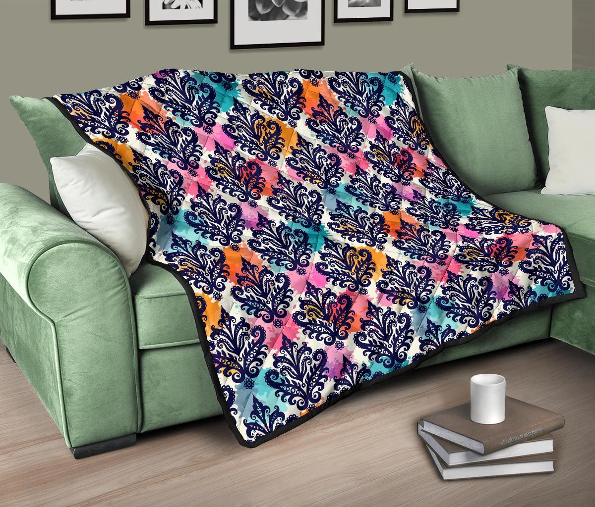 Damask Colorful Pattern Print Quilt-grizzshop
