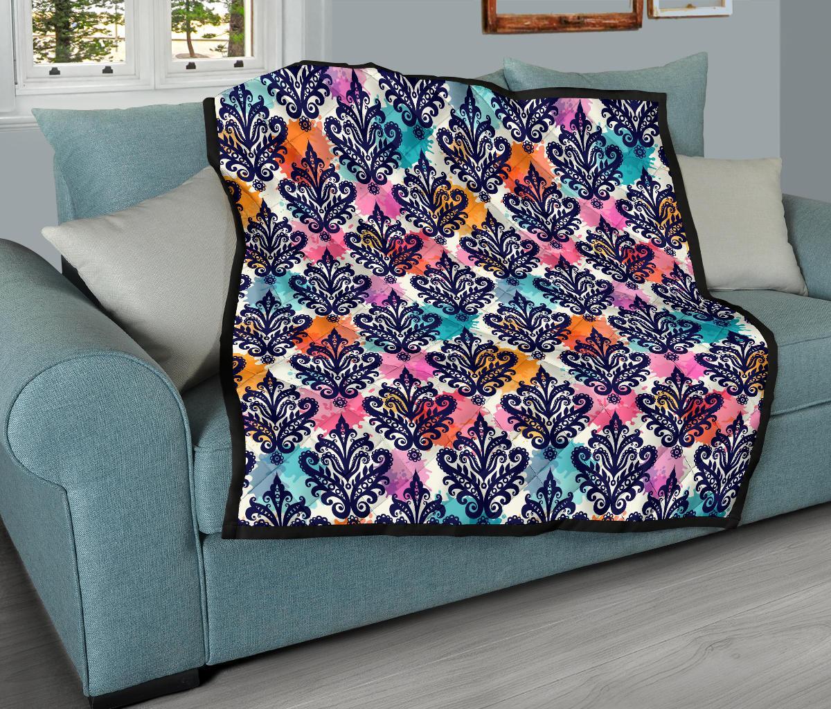 Damask Colorful Pattern Print Quilt-grizzshop