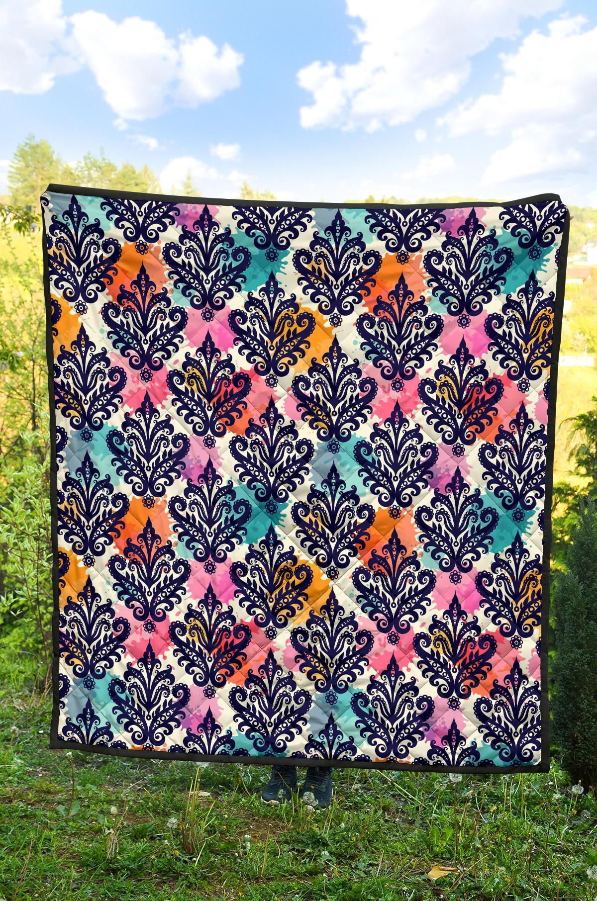Damask Colorful Pattern Print Quilt-grizzshop