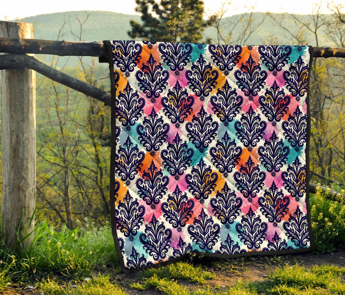 Damask Colorful Pattern Print Quilt-grizzshop
